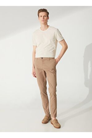 Süvari Normal Bel Normal Paça Slim Fit Bej Erkek Pantolon Pn2020500527
