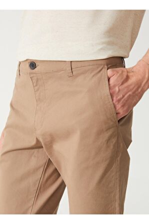 Süvari Normal Bel Normal Paça Slim Fit Bej Erkek Pantolon Pn2020500527