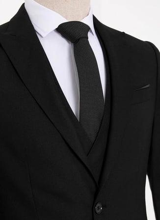 Süvari Normal Bel Regular Fit Siyah Erkek Takım Elbise Tk1007000201