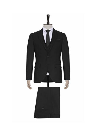 Süvari Normal Bel Slim Fit Siyah Erkek Takım Elbise Tk1020200160