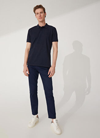 Süvari Polo Yaka Armürlü Lacivert Erkek T-Shirt Ts1014000271