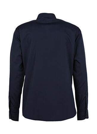 Süvari Slim Fit Klasik Yaka Düz Lacivert Erkek Gömlek GM1007100532