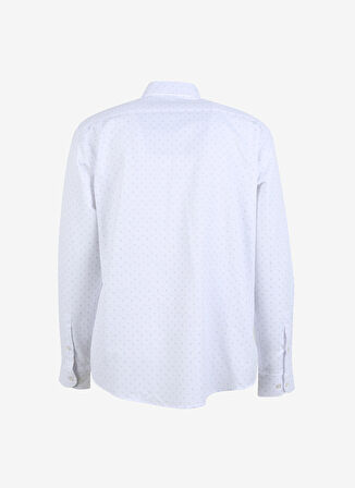 Süvari Regular Fit Klasik Yaka Baskılı Saks Erkek Gömlek GM2006400320