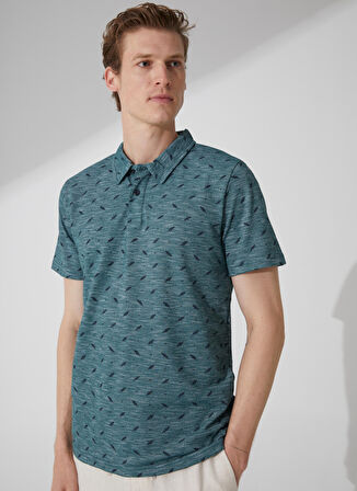Süvari Baskılı Yeşil Erkek Polo T-Shirt Ts1014000274