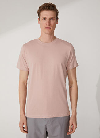 Süvari O Yaka Düz Pembe Erkek T-Shirt TS1014000281