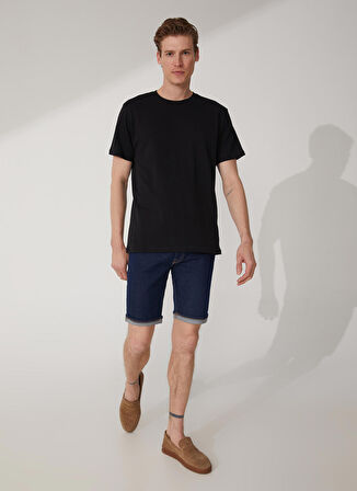 Süvari O Yaka Düz Siyah Erkek T-Shirt TS1014000281