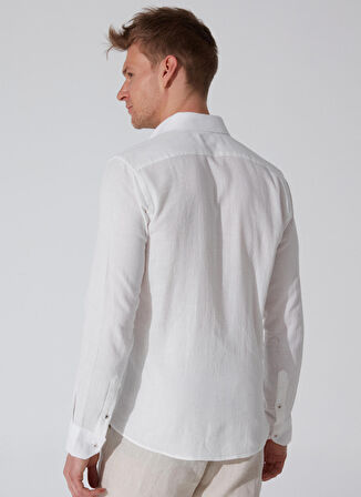 Süvari Köşeli Manşet Slimfit Düz Gömlek