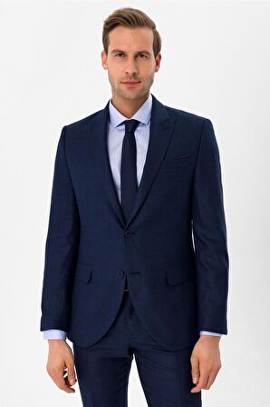 Süvari Slimfit Armürlü Takım Elbise