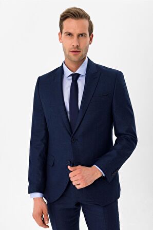 Süvari Slimfit Armürlü Takım Elbise