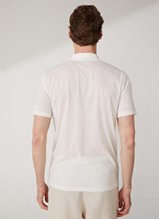 Süvari Polo Yaka Armürlü Beyaz Erkek T-Shirt TS1014000284