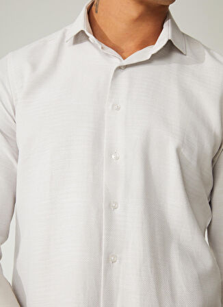 Süvari Köşeli Manşet Slim Kalıp Armürlü Gömlek