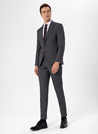 Süvari Normal Bel Slim Fit Siyah Erkek Takım Elbise TK1006900261