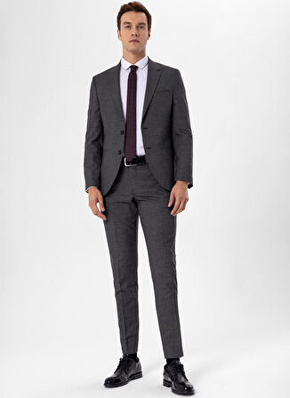 Süvari Normal Bel Slim Fit Siyah Erkek Takım Elbise TK1006900261