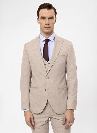 Süvari Normal Bel Slim Fit Bej Erkek Takım Elbise TK1020000267