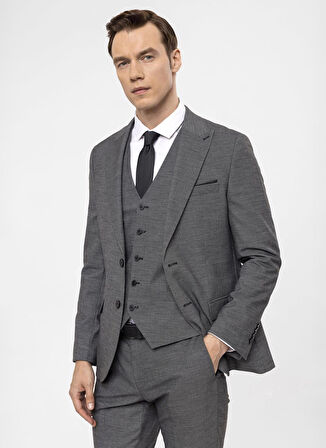 Süvari Normal Bel Slim Fit Antrasit Erkek Takım Elbise TK1020000271