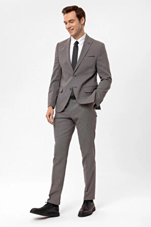 Slimfit Armürlü Takım Elbise