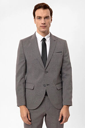 Slimfit Armürlü Takım Elbise