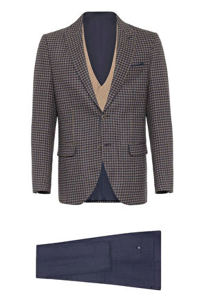 Slim Kalıp Armürlü Takım Elbise