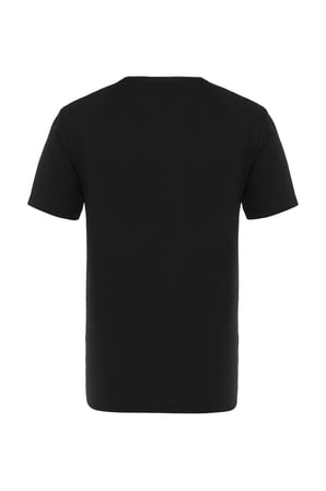 Siyah Slim Fit Armürlü Bisiklet Yaka Tişört