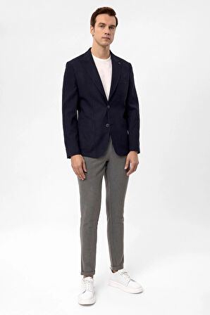 Slim Kalıp Armürlü Ceket