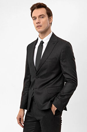 Slimfit Armürlü Takım Elbise