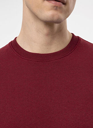 Süvari O Yaka Regular Fit Düz Koyu Bordo Erkek Kazak TR2013700363