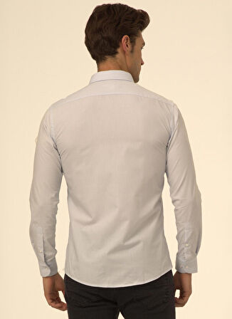 Süvari Slim Fit Klasik Yaka Düz Mavi - Buz Erkek Gömlek GM1007100568