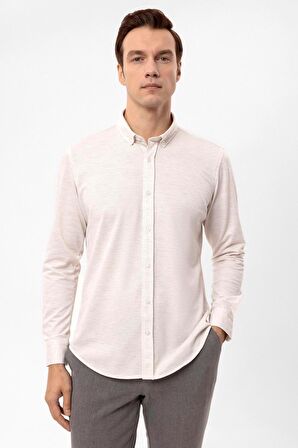 Manşetli Slim Kalıp Armürlü Gömlek GM202d5500434