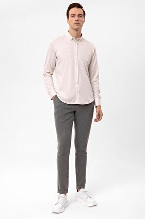 Manşetli Slim Kalıp Armürlü Gömlek GM202d5500434