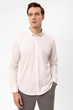 Manşetli Slim Kalıp Armürlü Gömlek GM202d5500434