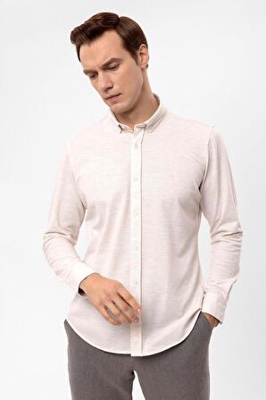 Manşetli Slim Kalıp Armürlü Gömlek GM202d5500434