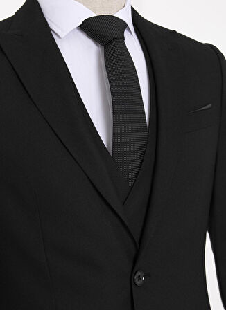 Süvari Normal Bel Slim Fit Siyah Erkek Takım Elbise TK1001100129
