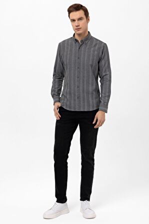 Köşeli Manşet Slimfit Düz Gömlek GM2008100107