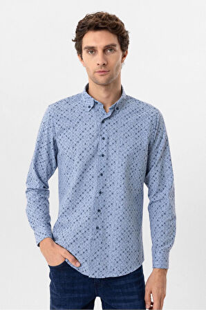 Köşeli Manşet Slimfit Düz Gömlek