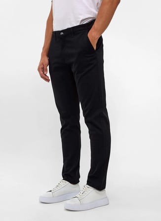 Süvari Siyah Erkek Slim Fit Armürlü Pantolon PN2020500636