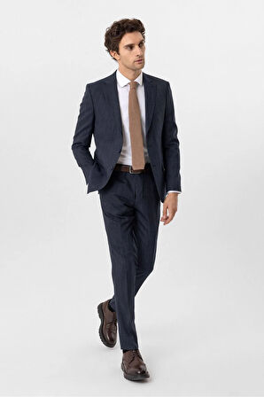 Slimfit Desenli Takım Elbise