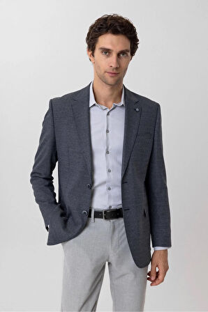 Regular Kalıp Armürlü Ceket