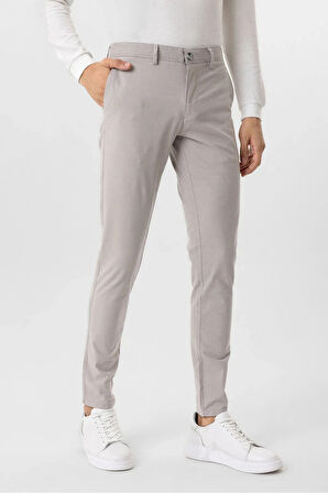 Slim Kalıp Armürlü  Erkek Kanvas Pantolon PN2020500619 TAŞ