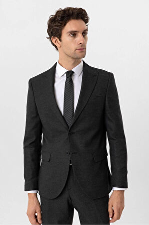 Slim Kalıp Armürlü Takım Elbise