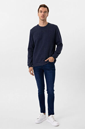 O Yaka Regular Kalıp Düz Sweatshirt