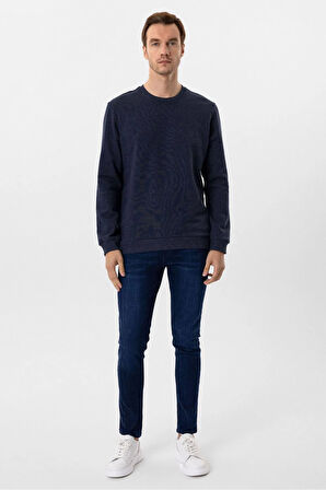 O Yaka Regular Kalıp Düz Sweatshirt