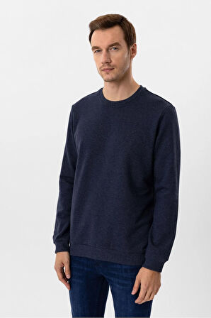 O Yaka Regular Kalıp Düz Sweatshirt