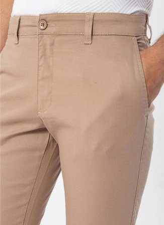 Süvari Bej Erkek Slim Fit Armürlü Pantolon PN2020500670