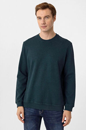 O Yaka Regular Kalıp Desenli Triko