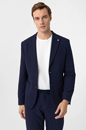 Slimfit Desenli Takım Elbise