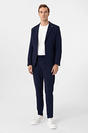 Slimfit Desenli Takım Elbise