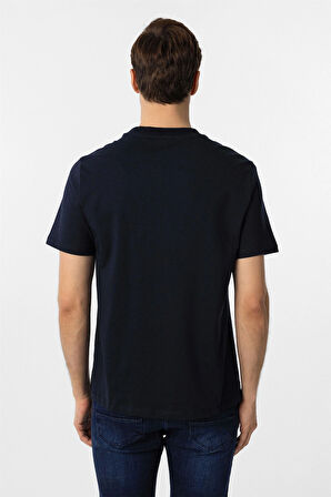 Lacivert Regular Düz Bisiklet Yaka Tişört