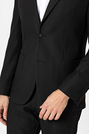 Slimfit Desenli Takım Elbise