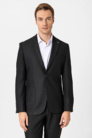 Slimfit Desenli Takım Elbise