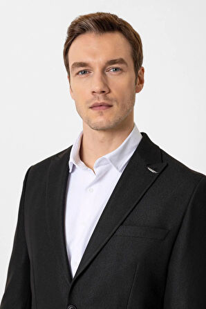 Slimfit Desenli Takım Elbise